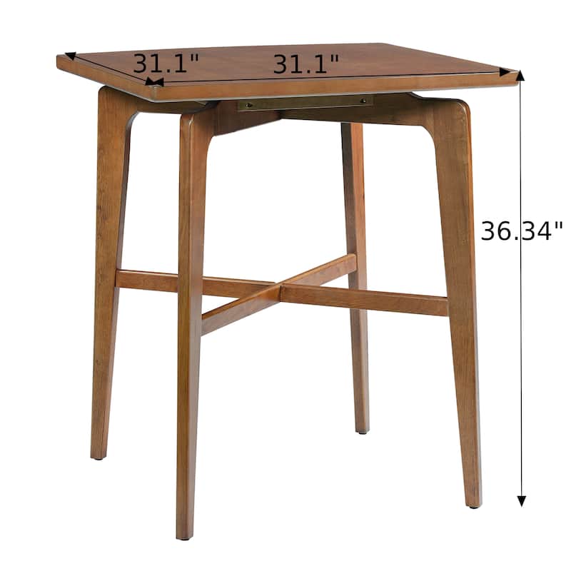 Christopher Knight Home - Bracken Retro Nordic Counter Height Bar Table with Solid Wood Legs & Cross-Reinforced Beams