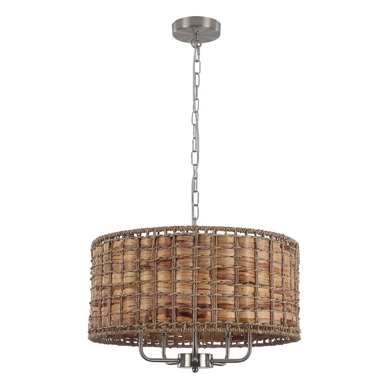 5-Light Candlestick Circle Hanging Farmhouse Chandelier Linear Island Chandelier Lighting for Dining Room