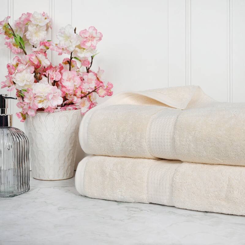 Blue Nile Mills Luxury 2-Piece Egyptian Cotton Bath Sheet Set, Thick Absorbent Oversized Bathroom Towels