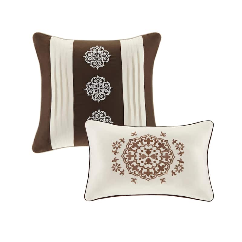 Madison Park Essentials Alexine Brown 16 Piece Jacquard Comforter Set with 2 Bed Sheet Sets