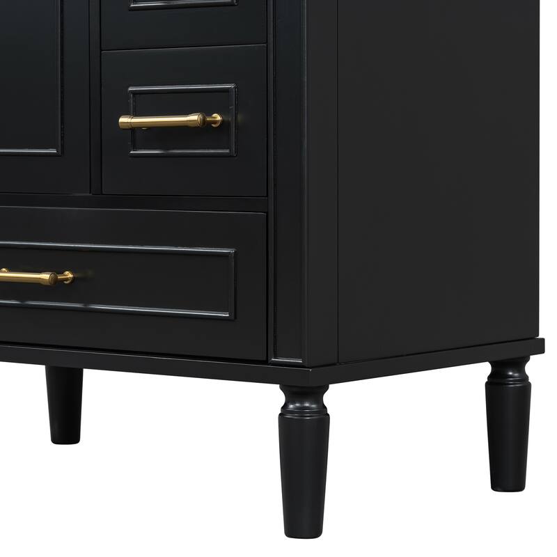 Traditional 30"Bathroom Vanity Set,Floor Standing,With Three Drawers,Soft Close Doors