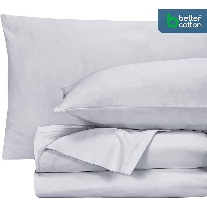 Royale Linen 400 Thread Count Cotton 4 Piece Sateen Sheet Set