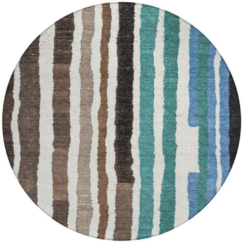 HomeRoots Striped Transitional Rectangle Outdoor Rug