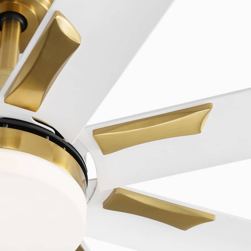 72-in Gold LED Indoor Chandelier Ceiling Fan with Light Remote (8-Blade)