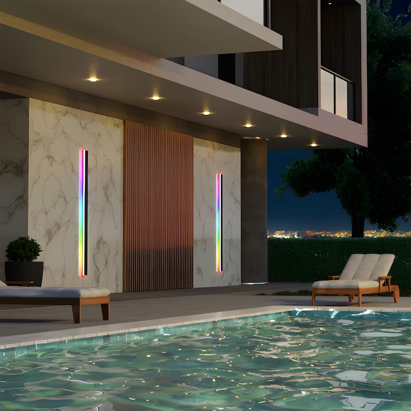 2-Pack 40" Outdoor Long Strip Modern LED Wall Lighting Fixture Lamps