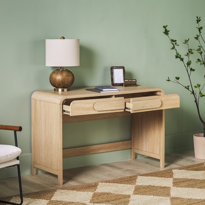 Middlebrook Designs Waterfall Desk with Center Drawers