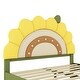 preview thumbnail 10 of 10, Full Size Upholstered Platform Bed with Sunflower Shaped Headboard, Cute Bedframe w/Wood Slats Support for Kids Girls Boys Green