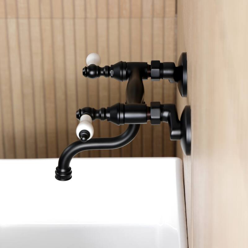 Kingston Brass Kingston Two-Handle 2-Hole Wall Mount Bathroom Faucet