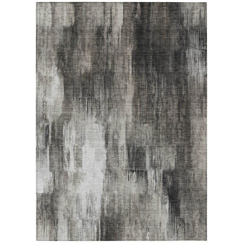 Machine Washable Indoor/ Outdoor Modern Ombre Chantille Rug