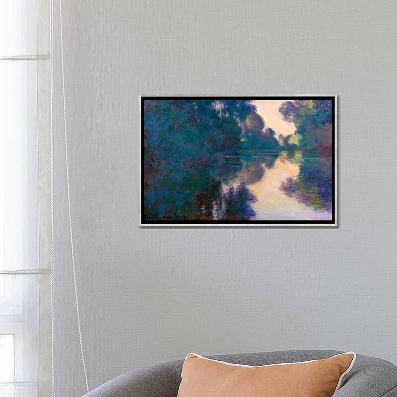 iCanvas "Morning On The Seine Near Giverny" by Claude Monet Framed
