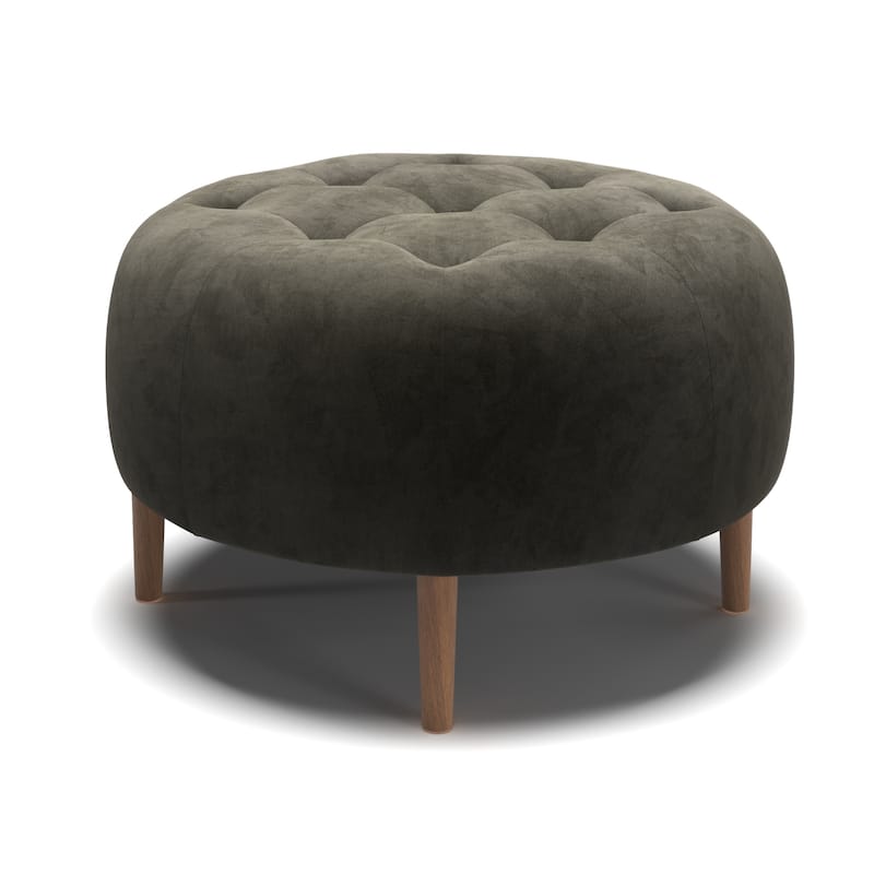 Bloomfield Round Performance Velvet Ottoman