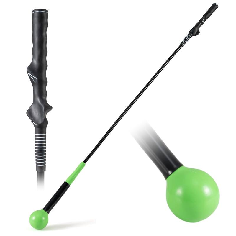 Gymax Golf Swing Trainer Aid 47'' Warm-up Practice Stick w/Weighted - Green