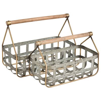Elk Home Catcliffe Galvanized Metal 14 Inch Wide Basket
