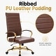 preview thumbnail 7 of 98, Benmar Ribbed Leather Executive High Back Office Chair with Gold Frame, Swivel, Tilt, Lumbar Support