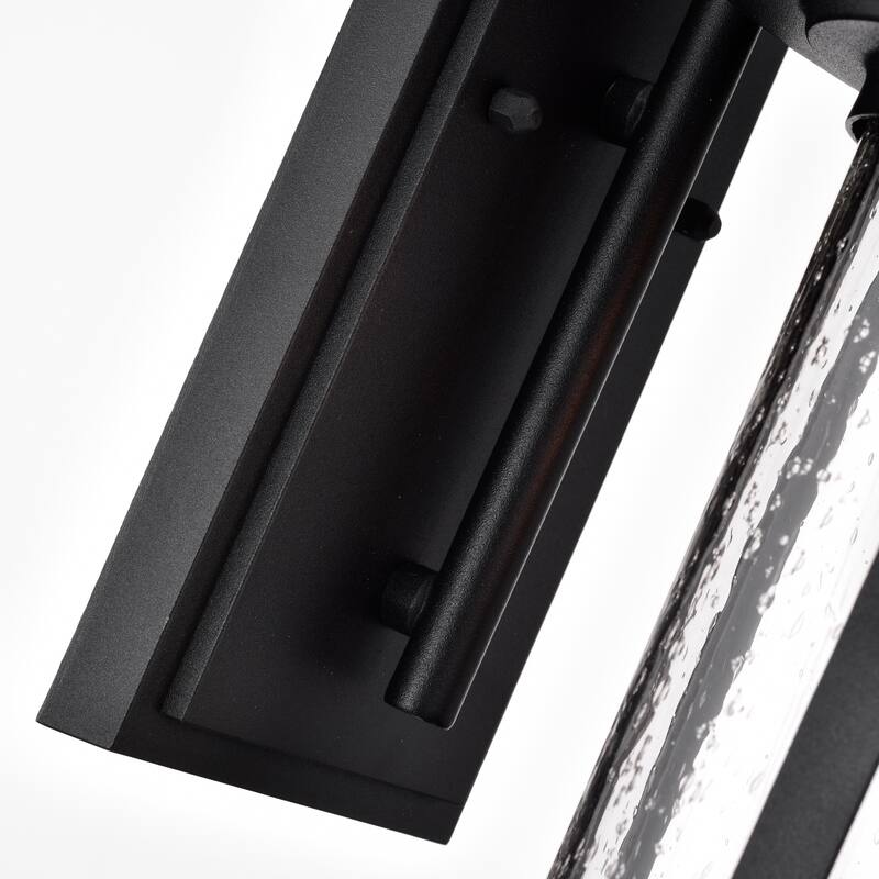 1-light Textured Black Outdoor Wall Lantern