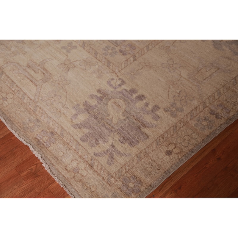 Vegetable Dye Brown Oushak Turkish Large Rug Handmade Wool Carpet - 13'0" x 19'0"