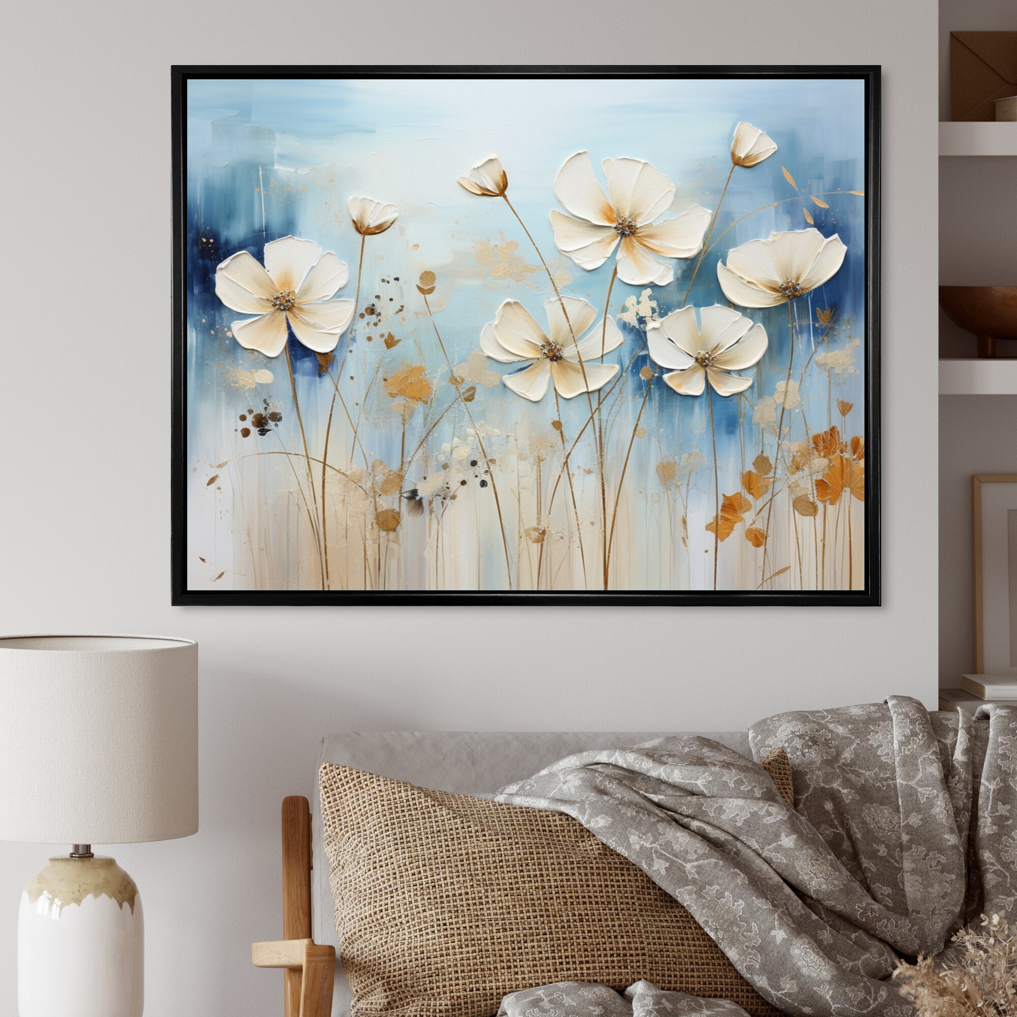 Designart "Meadow Collage" Modern Framed Wall Art Living Room