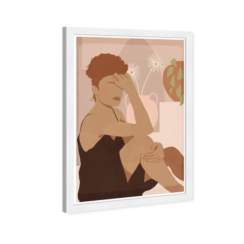 Wynwood Studio Prints People and Portraits In Terracotta Thoughts Brown and Modern & Contemporary Wall Art Canvas Print
