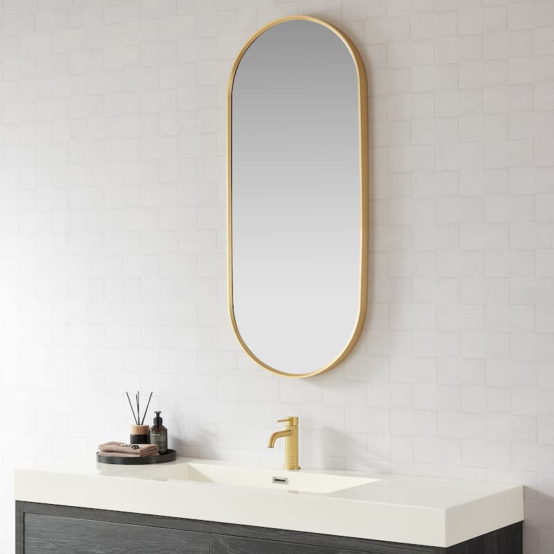 Miajadas Oval Aluminum Framed Wall Mount Mirror