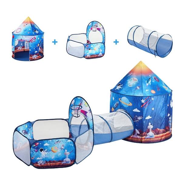 slide 2 of 12, Multi Color Polyester 3 Piece Kids Play Tent Tunnel Set with Ball Pit - N/A Multi Color