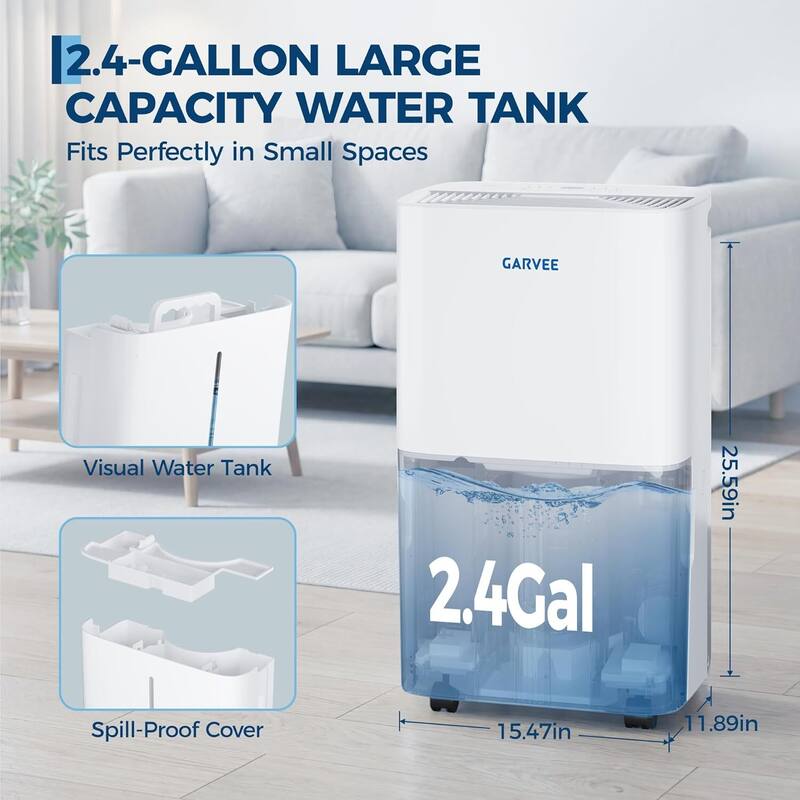 50 Pints Dehumidifier with Auto Defrost, 24H Timer, Auto Shut off for Home Bedroom 5500 Sq. Ft.