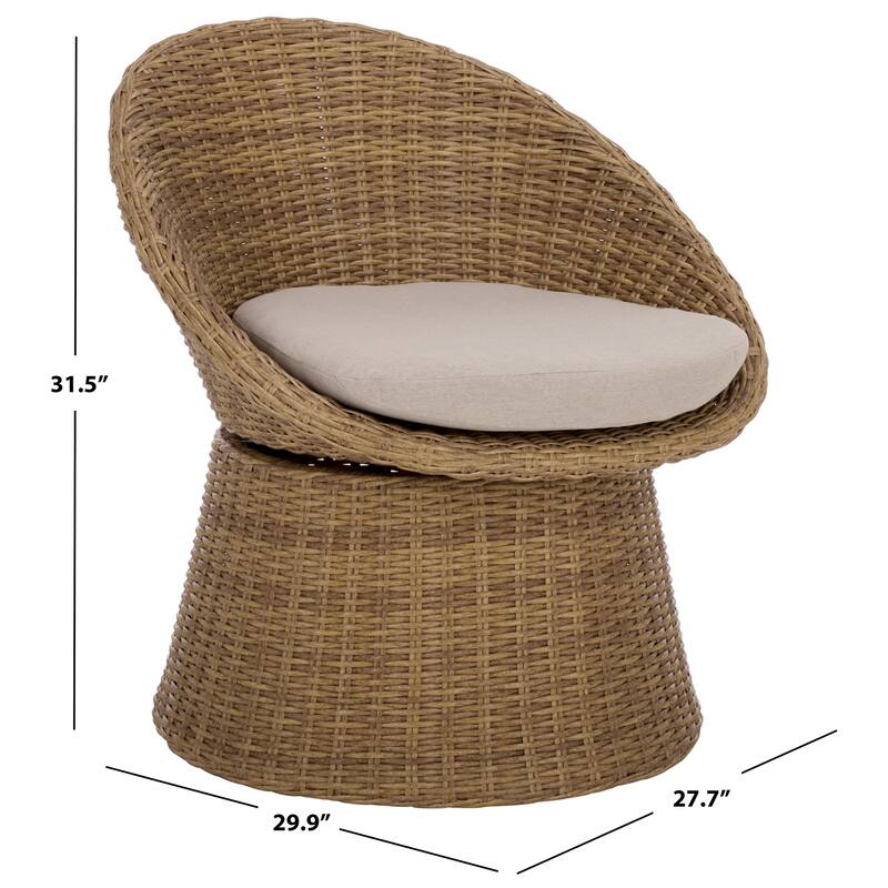 SAFAVIEH Outdoor Living Drew Swivel Chair - 28"W x 30"D x 32"H
