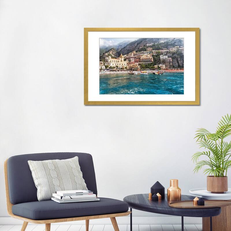 iCanvas "Low Angle View of Positano from The Sea, Amalfi Coast, Campania, Italy" by George Oze PFA