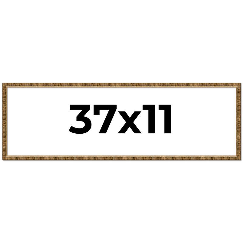 37x11 Frame Gold Solid Wood Picture Frame - Complete Modern Photo