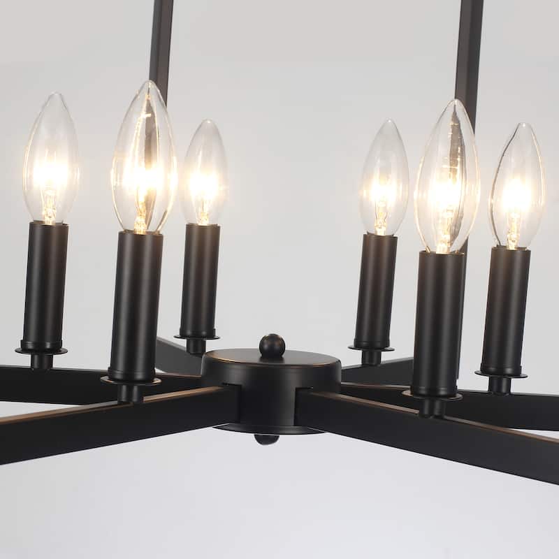 6-Light Candlestick Hanging Linear Foyer Chandelier Lighting for Dining Room Kitchen Island