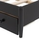 preview thumbnail 15 of 13, Trundle Platform Bed Queen Size Bed Frame and Twin Size Trundle, with Unique Rattan Headboard 2 Storage Drawer, Elegant Espresso