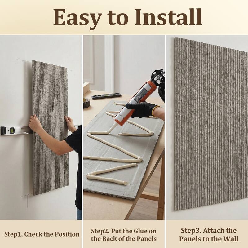 4Pcs 48"x24" 3D Faux Stone Wall Panels Imitation Decorative Wall Tiles for Interior Wall Decor