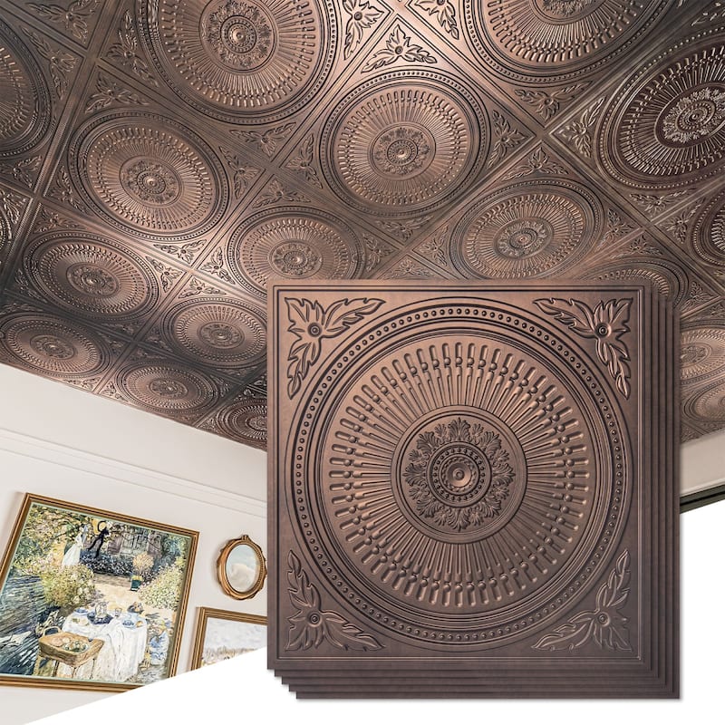 Art3d 12-Pack Drop Ceiling Tiles 24''X24'', Decorative PVC Ceiling Panels