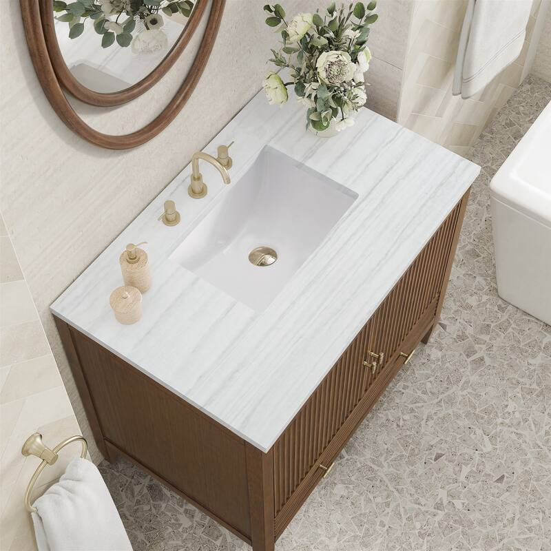 James Martin Vanities 485-V36-3AF Myrrin 36" Single Basin Wood Vanity