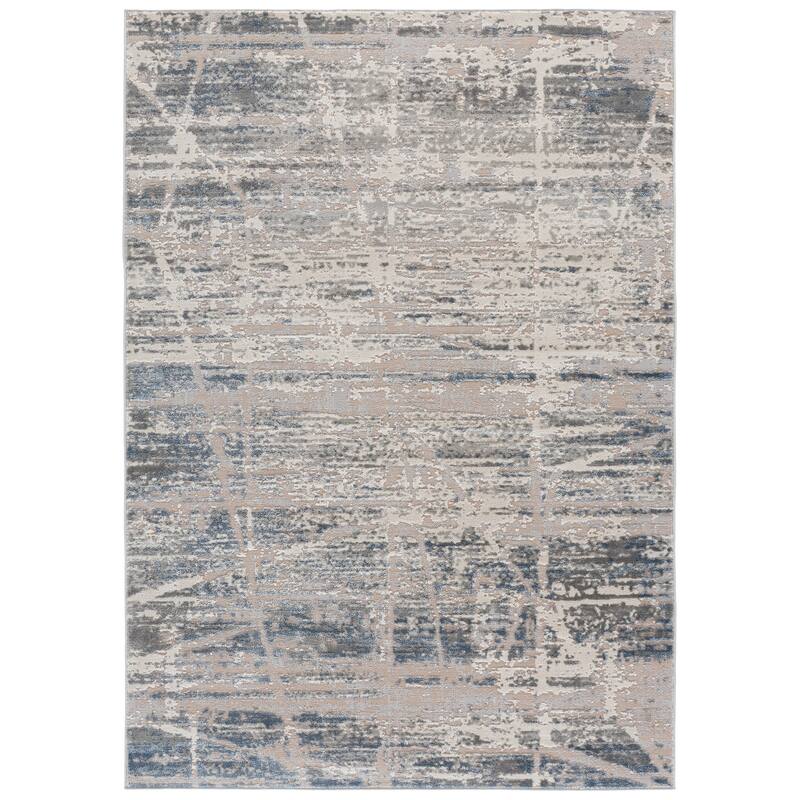 SAFAVIEH Palma Porgunnur Modern Abstract Area Rug - Grey/Teal - 4' x 6'