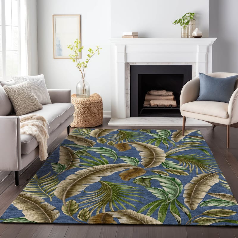 Premium Washable Super Soft Tropical Palms Mayfield Rug