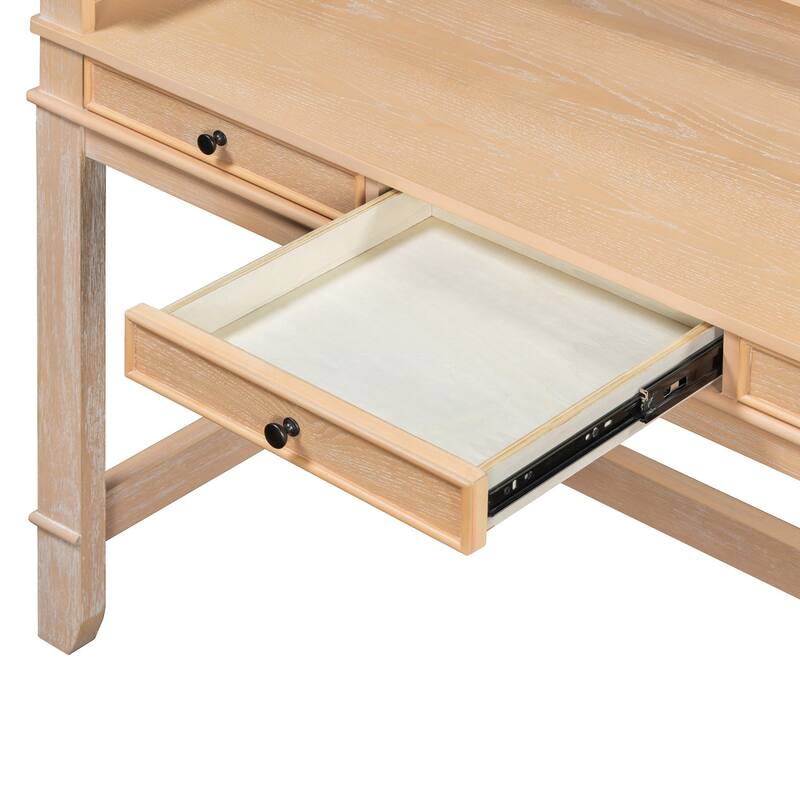 4-Piece Retro Dining Set Dining Table with USB with 3 Upholstered Stools