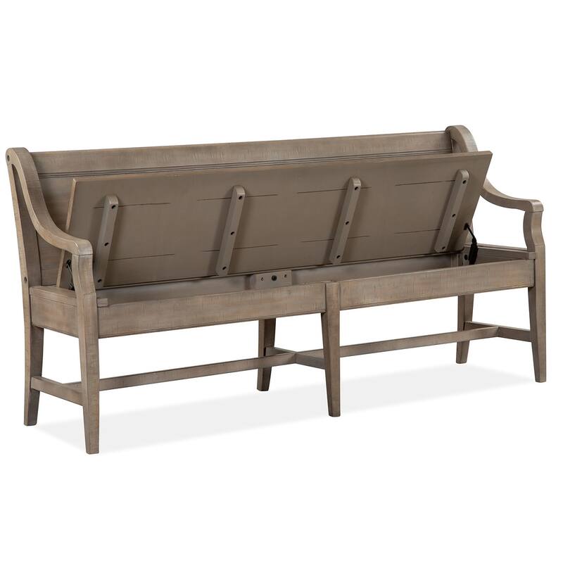 Magnussen Home Paxton Place Dovetail Grey Bench - 66''W x 21''D x 34.38''H