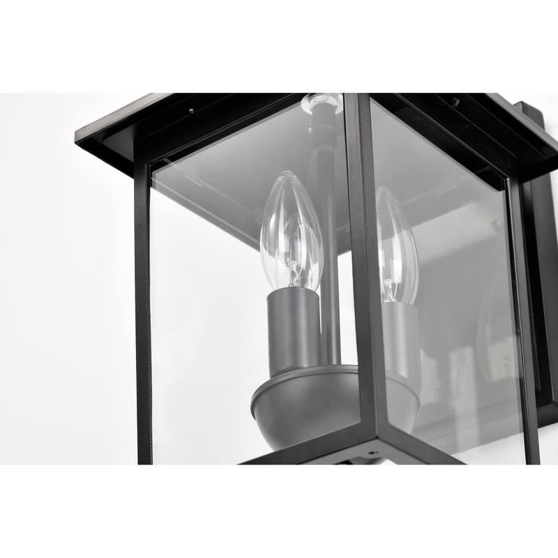 Jamesport Outdoor Small Wall Light Matte Black Finish Clear Glass
