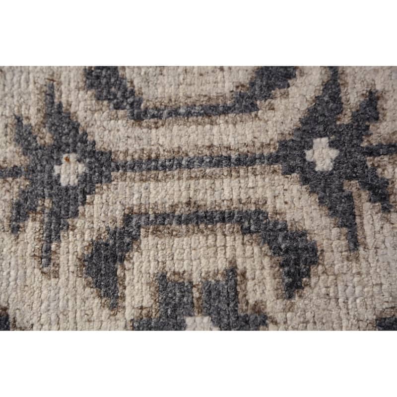 All-Over Geometric Moroccan Oriental Rug Hand-Knotted Wool Carpet - 4'1" x 7'11"