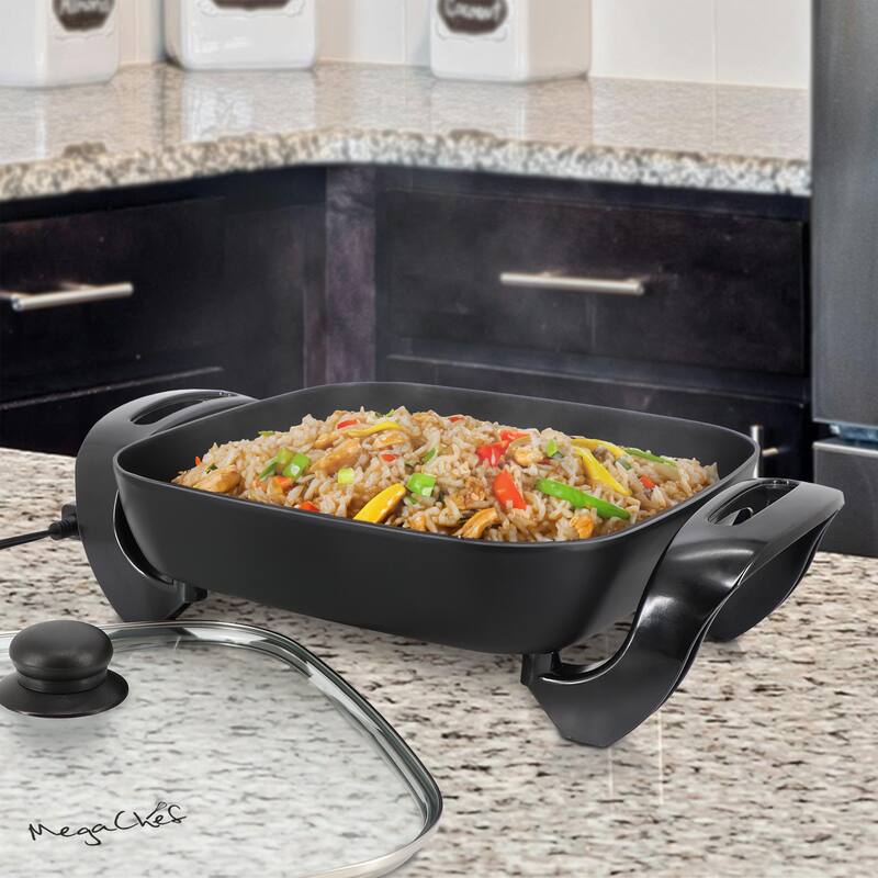 11.81 Inch Non-Stick Coating Electric Fry Pan with Temperature Control