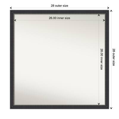 Stylish Black Non-Beveled Wood Framed Bathroom Vanity Wall Mirror - Stylish Black