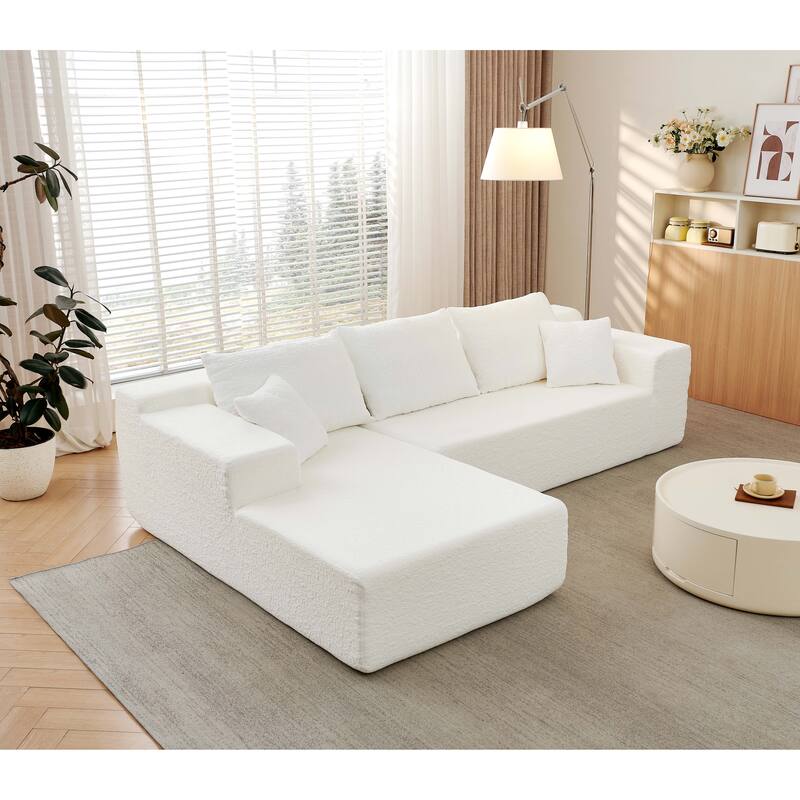 Chenille Cloud Modular Couch L-shaped Sectional Sofa with Chaise