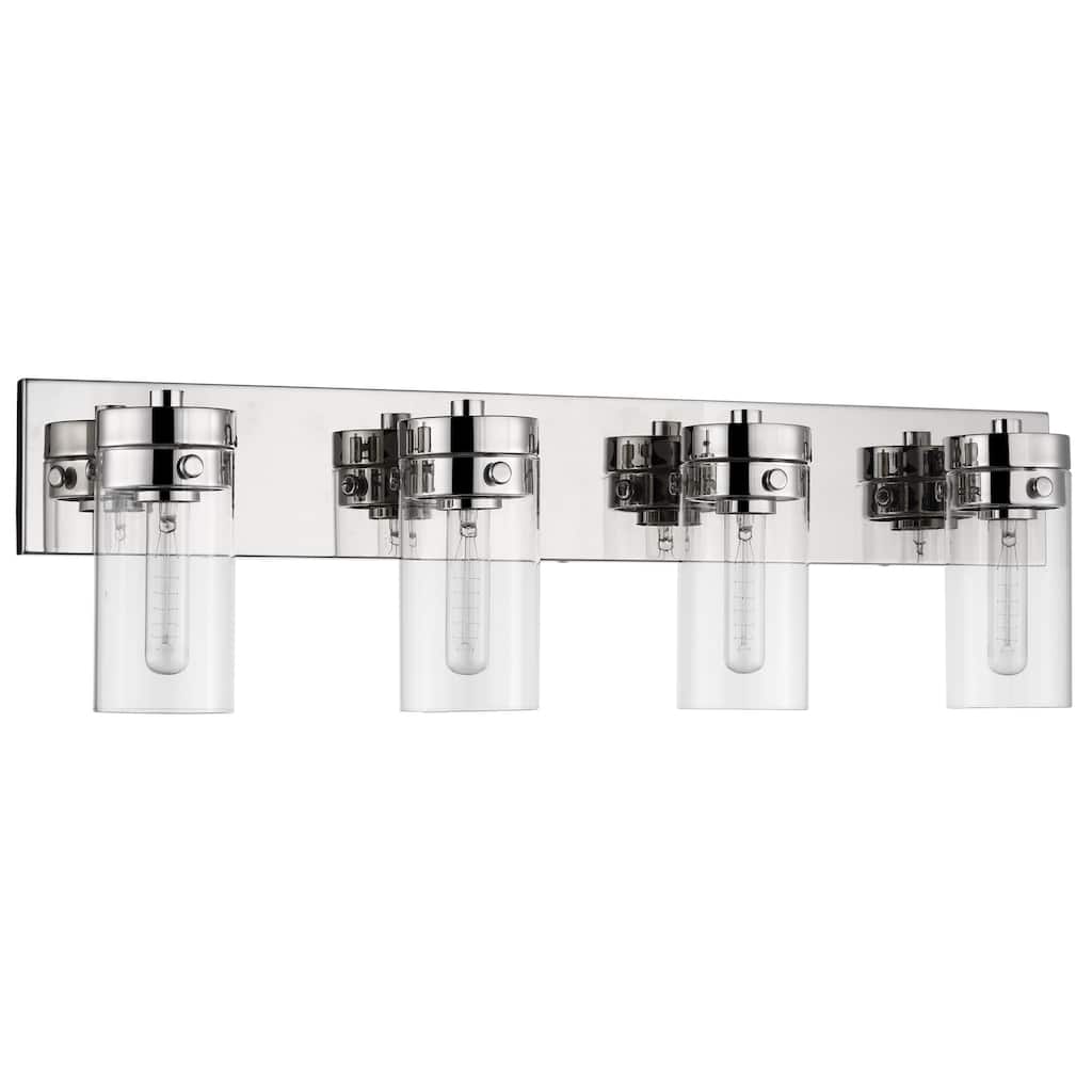 Intersection 4 Light Vanity Polished Nickel with Clear Glass