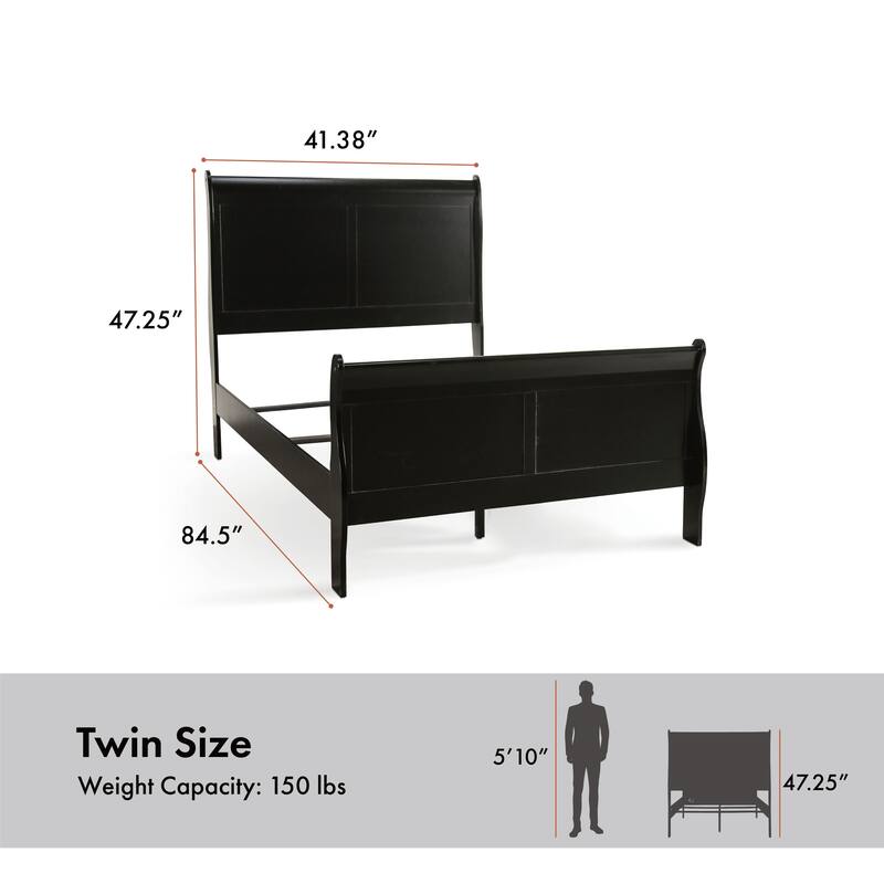 Furniture of America Mayday Traditional Solid Wood Kids 4-Piece Sleigh Bedroom Set