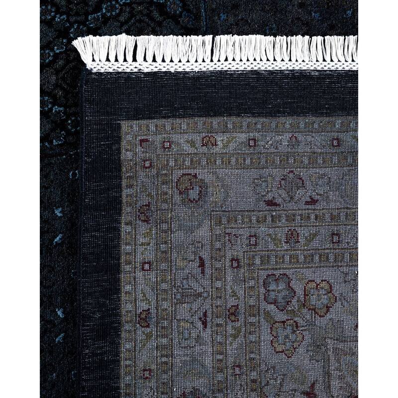 Overdyed, One-of-a-Kind Hand-Knotted Area Rug - Black - 11' 10" x 18' 5"