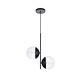 preview thumbnail 6 of 10, Modern 2-light 17-inch Double Bubble Pendant w/ Clear Glass Black