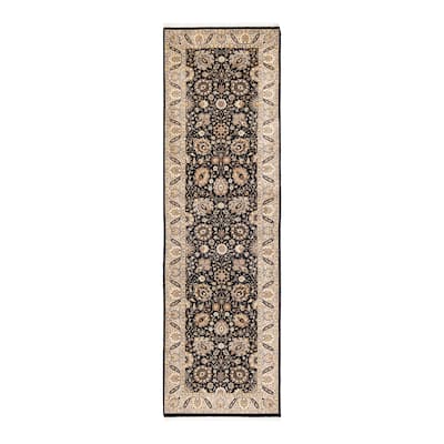 Overton Handknotted Wool Traditional Oriental Black Runner