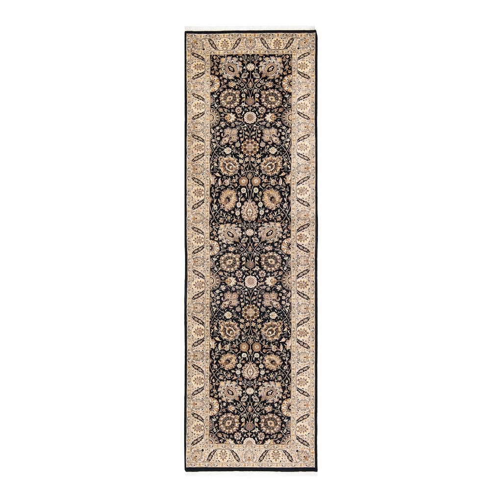 Overton Handknotted Wool Traditional Oriental Black Runner