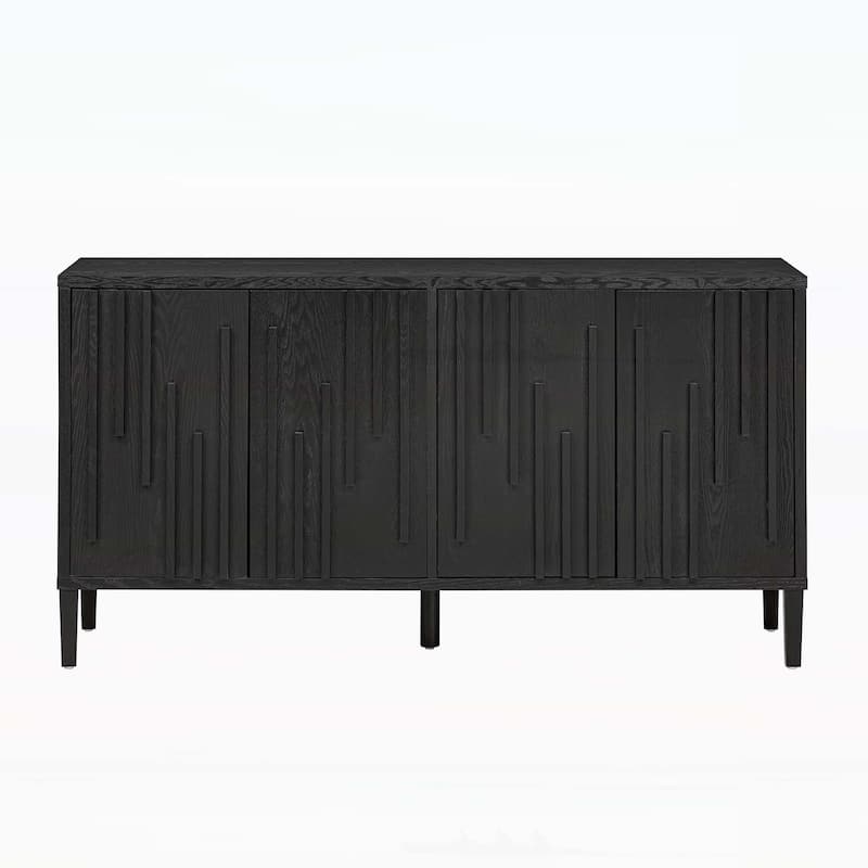 4-Door Sideboard with Hidden Handles,Ideal for Living Room,Hallway,Dining and Office Storage