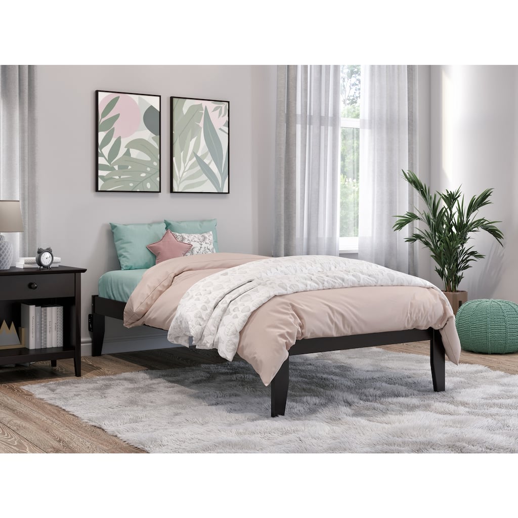 Twin Bed Espresso Finish - HomeStock Simple Modern Bedroom Furniture